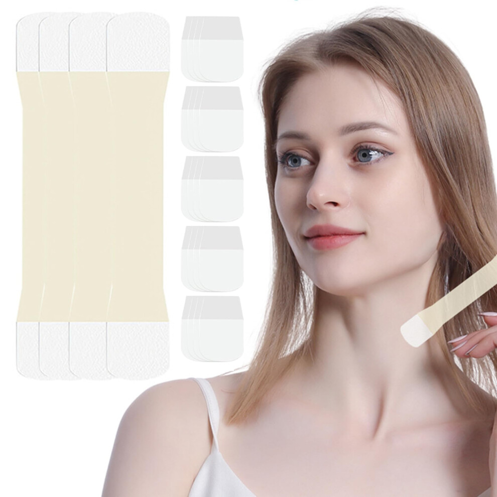Invisible Neck Lift Tape 4Pcs with 20 Pads, Waterproof AntiWrinkle Neck Bands for Instant Firming