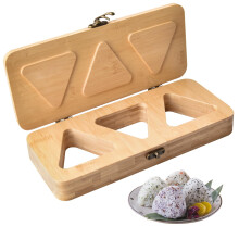 Bamboo Onigiri Mold with Lid, Handcrafted Rice Ball Maker for Bento, Picnic and Kids Safe Sushi