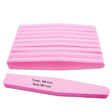 10 Pcs Professional Acrylic Nail Buffer Block and Pink 100/180 Grit Nail File Set Dual Grit
