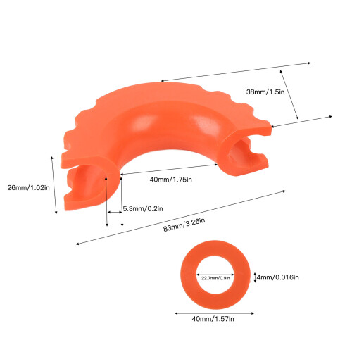 Kit isolatori per anelli a D da 3/4 di pollice Nero/Arancione 1