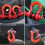 3/4 Inch D Ring Shackle Isolators Kit Black/Orange 4