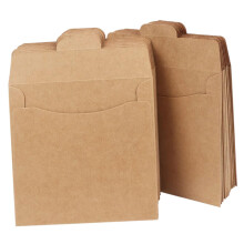 100pcs Kraft Paper CD Sleeves for DVD Storage Antique European Design for Collectors and Business