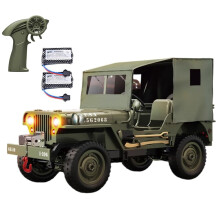 RC Military Truck 1/10 Rock Crawler 1941 Design 4WD with LED Lights and Winch Upgrade