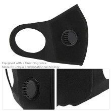 Black Polyester Cycling Dustproof Breathing Valve Mouth Muffle 15g