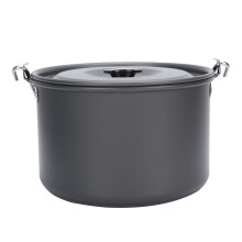 Camping, vandreture, udendørs køkkengrejsæt med letvægts aluminiumsgryde, holdbar hængende gryde med varmefordelingsbase, bærbar kogegryde til