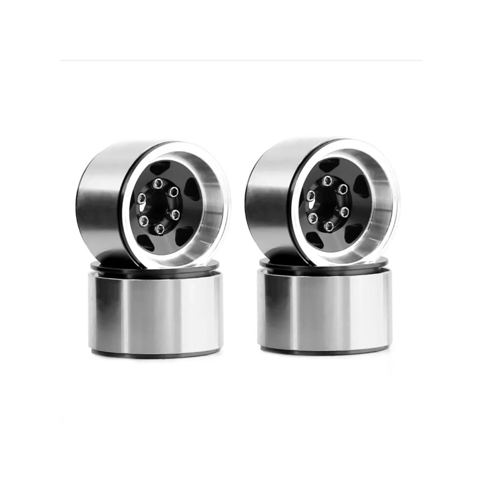 Rc Crawler Wheels 1.0 Inch Aluminum Beadlock Rims For Scx24 Trx4m 1/18 Cars 4Pcs Black 9070919001208