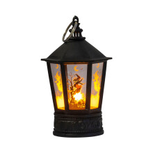 Csontvázmintás Halloween lámpás, elemes, lángmentes LED lámpa, tökmintás retró stílusú lámpa beltéri és kültéri dekorációhoz