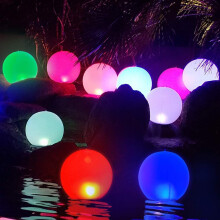 Colorful Glowing LED Ball Light Remote Controlled Floating Pool Light RGB Colors Changing Inflatable Waterproof Light with Adjustable Brightness,