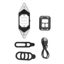 Lumină de avertizare super luminoasă cu telecomandă wireless pentru biciclete, semnalizatoare de direcție pentru biciclete, impermeabilă,