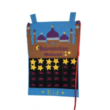 Reusable Felt Ramadan Countdown Poster With30Pockets Eid Decoration Islamic Patterns Educational For Kids Applicable Occasions Unique Design High