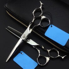 Hair Cutting Scissors 6 Inch Stainless Steel Professional Barber Shears with Ergonomic Finger Rest