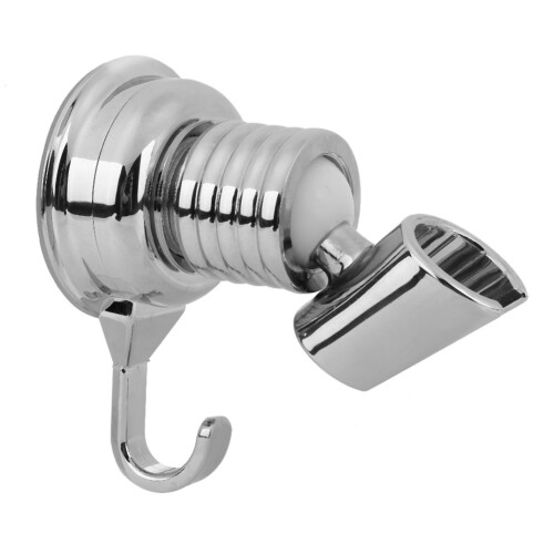 Non Rusting Shower Head Holder ABS Construction Attachable Rotatable Wall Mount Holder Adjustable Height Reusable Suction Cup Universal Compatibility 1