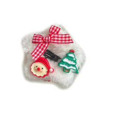 Christmas Hair Clip Plush Star Hairpin with Glitter Sequins for Women Girls Holiday Party