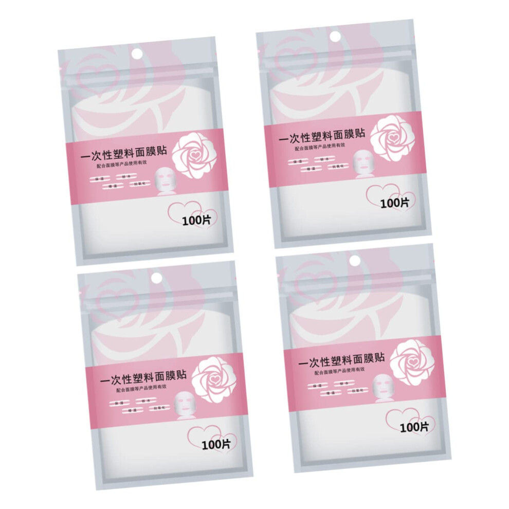400Pcs Disposable Facial Mask Sheets for Skincare with Moisture Lock Plastic Wraps, Transparent