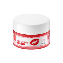 Strawberry Lip Scrub Exfoliator with Deep Hydration for Smooth Soft Lips, Vegan and Gentle for Dry Lips
