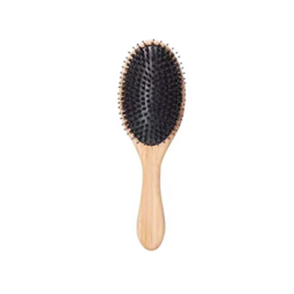 Boar Bristle Hair Brush for Thin Hair Gentle Scalp Massage Natural Oil Distribution Wood Handle