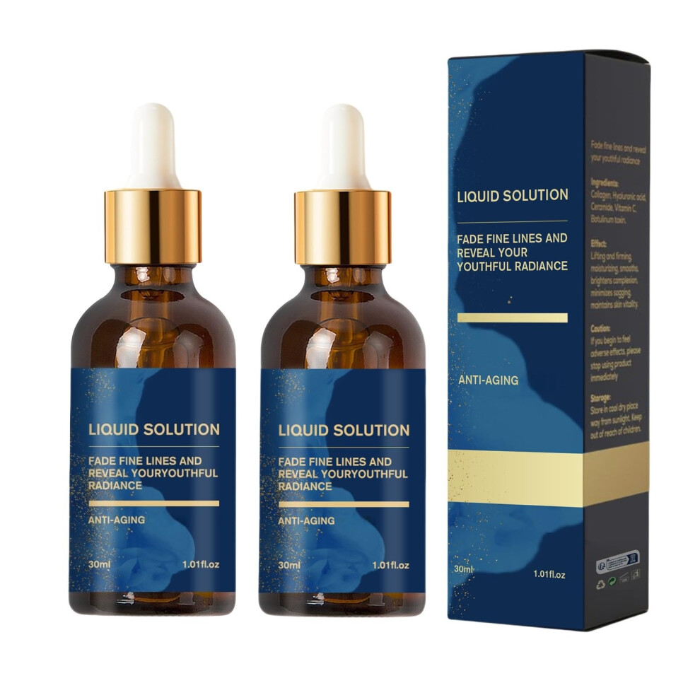Facial Serum with Collagen Boost Technology for Wrinkle Reduction and Hydration, 2 Bottles