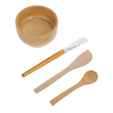 Facial Mask Mixing Bowl Set Wooden DIY Face Mask Kit with Brush Spoon Cutter for Home and Travel