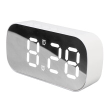 Orologio sveglia a specchio con schermo LED da tavolo 3xAAA bianco
