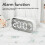 Mirror LED Alarm Clock, White, 5-Level Brightness 8