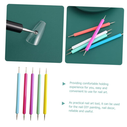 5pcs Nail Art Dotting Tools Set with Precision Tips and Comfortable Grip for Home and Salon 2