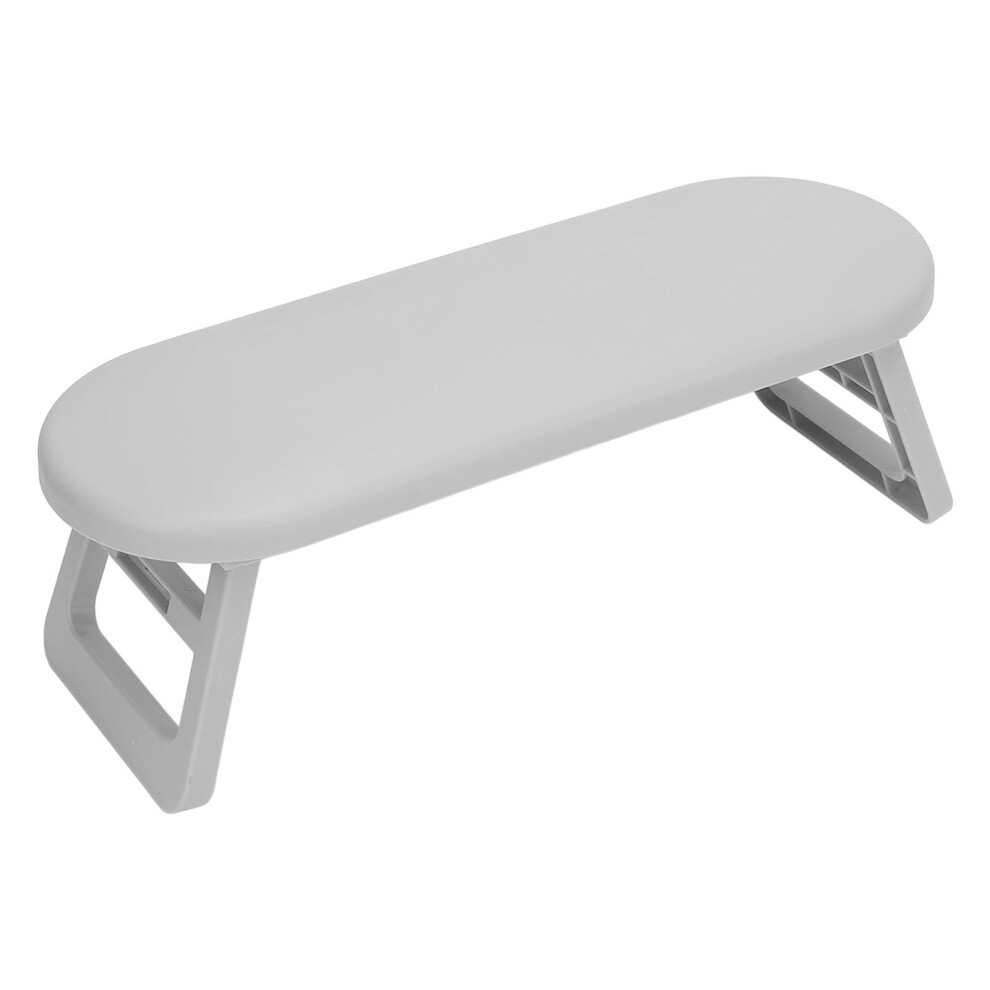Nail Arm Rest with Ergonomic Hand Support, Foldable Manicure Hand Pillow for Salon and Home (Oval Gray)