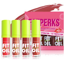 Lip Oil and Tinted Lip Gloss Set with Deep Hydration, LongLasting Shine, NonSticky Texture, 4 Colors