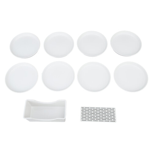 8Pcs Bone Spitting Dish Set, Dia 15cm, Wheat Straw 2