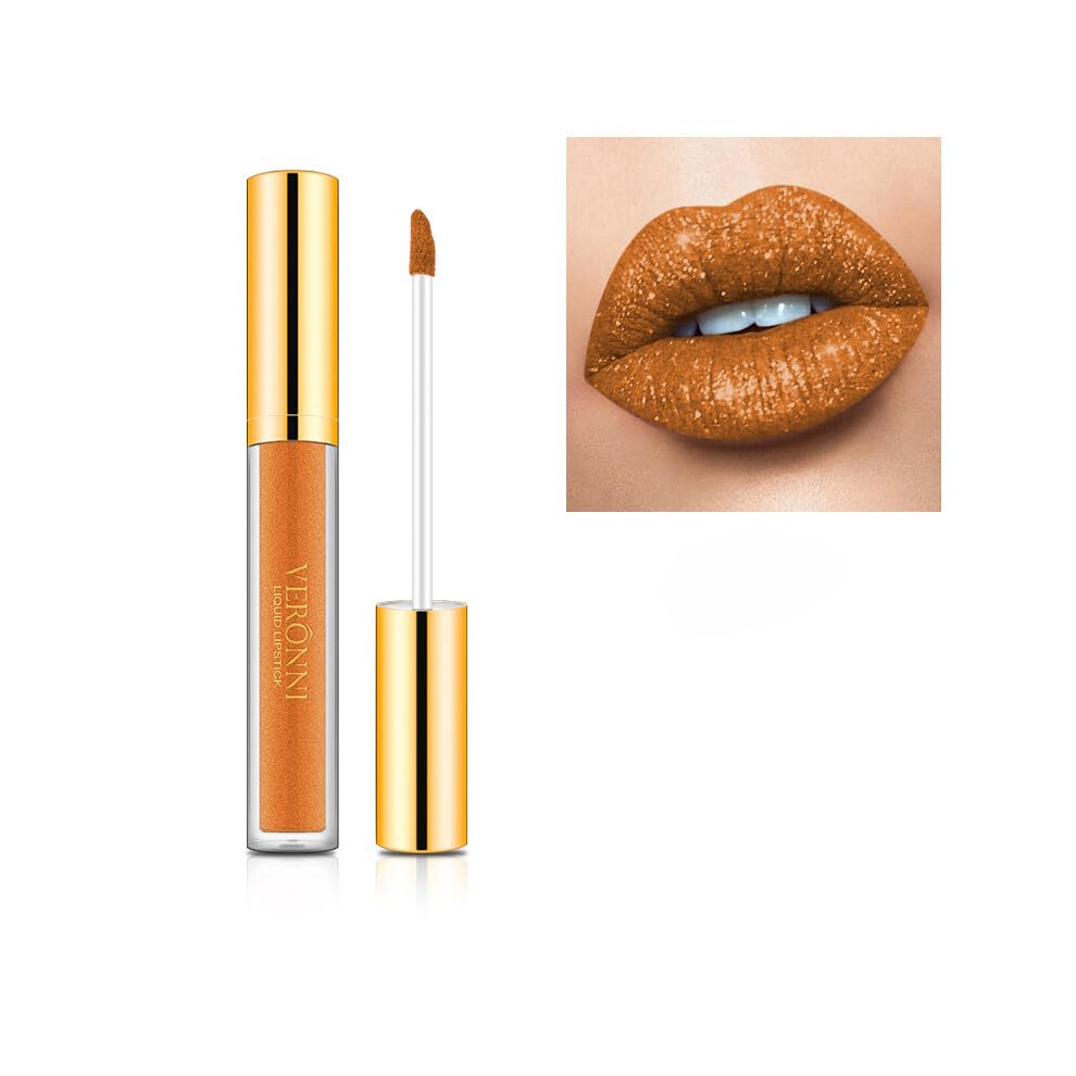 Metallic Lip Gloss Lipstick D09 with Longlasting Color and Pearlescent Starry Shine