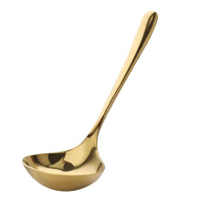 Soup Ladle 8 Inch Golden Stainless Steel Ladle with Ergonomic Grip for Serving Soups and Sauces