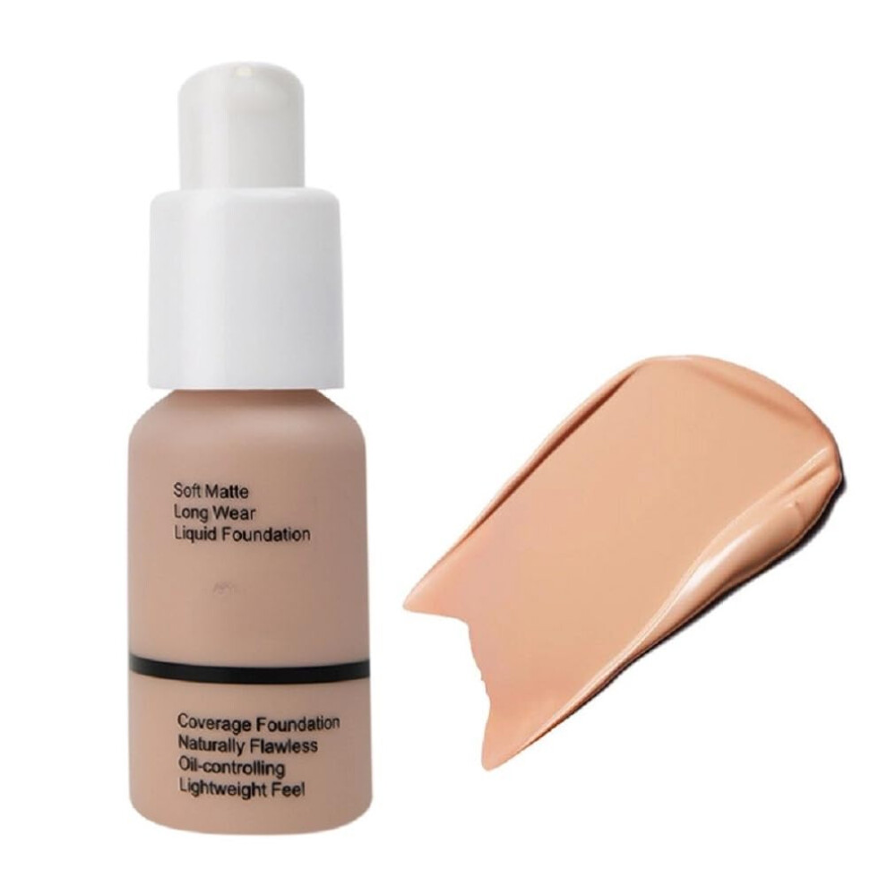 Peach Liquid Foundation With Concealer Warm Full Coverage Brightening Moisturizing Oil Control
