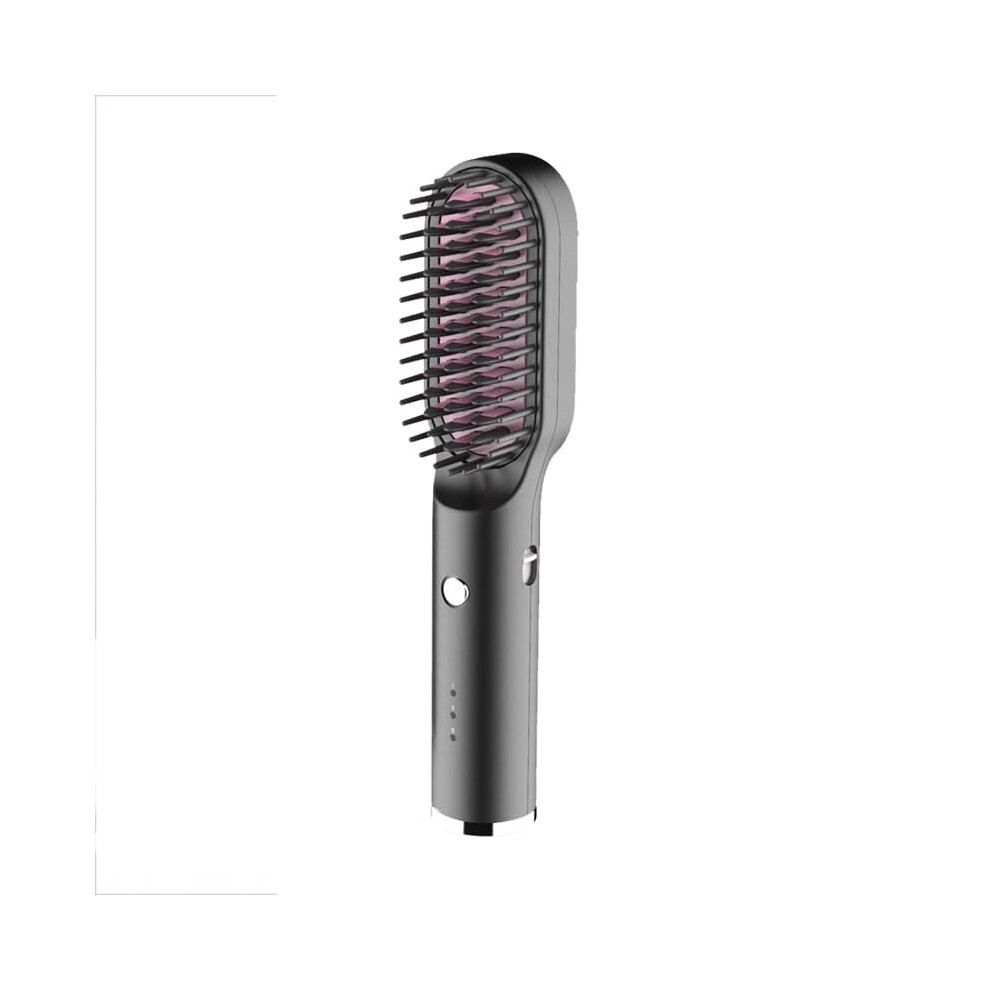 Cordless Ionic Hair Straightener Brush with Adjustable Heat, USB Rechargeable Comb for All Hair Types