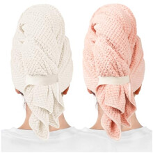 2 Pack Large Microfiber Hair Towel Wrap for Long Curly Hair, Quick Dry and AntiFrizz