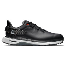 (UK 8.5, Black/White/Grey) FootJoy Mens Pro SLX Leather Waterproof Spikeless Performance Golf Shoes