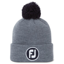 (One Size, Heather Grey) FootJoy Mens Solid Pom Pom Acrylic Fleece Earband Golf Beanie Hat