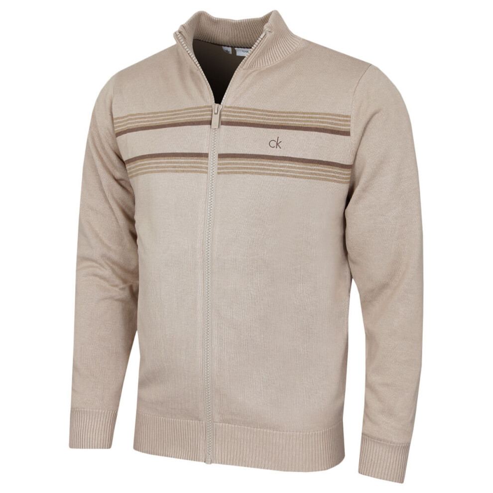 Calvin Klein (Xxxxl, Latte) Mens 2026 Chester Lined Soft Full Zip Golf Sweater