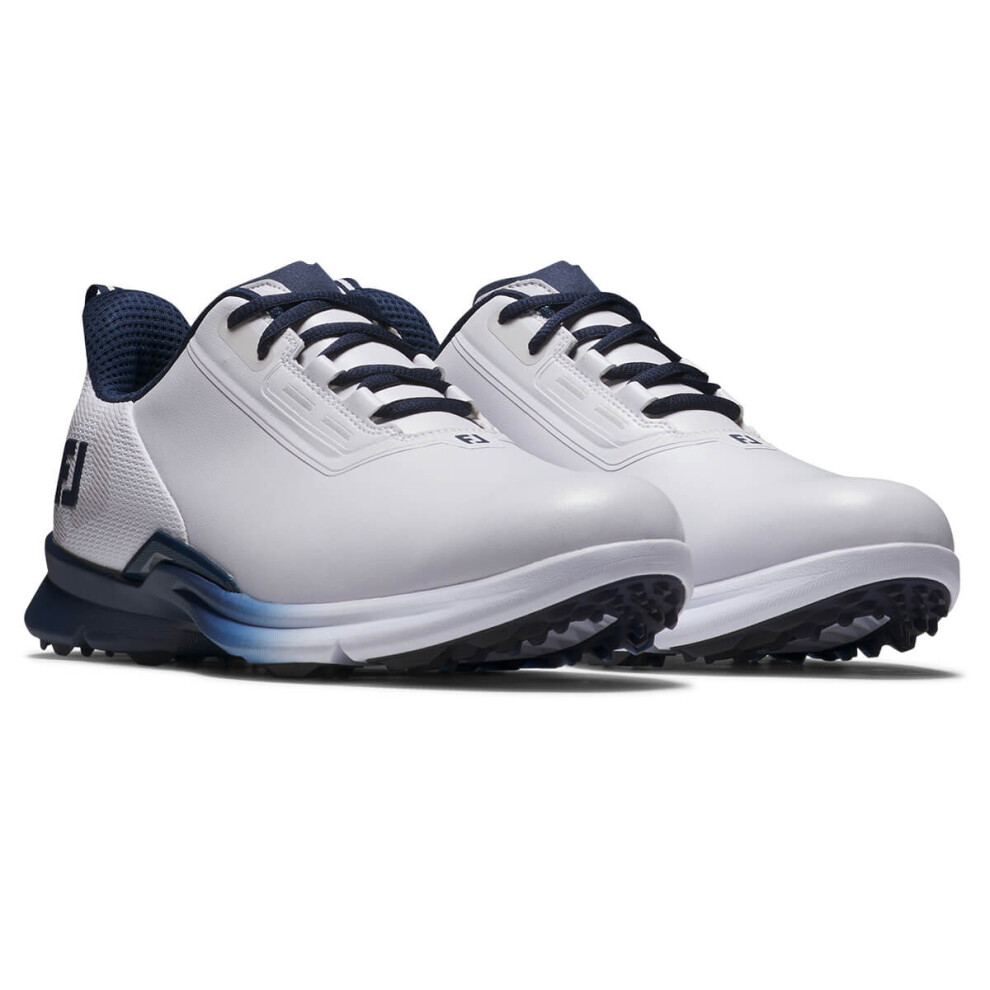 New Footjoy Men's (Uk 8.5, /Navy/Blue) Fj Fuel Spikeless Cushioned Durable Waterproof Golf Shoes White/Blue