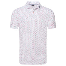 (XL, White Hibiscus/Flint) Footjoy Mens Bounce Print Pique ProDry Moisture Wicking Golf Polo Shirt