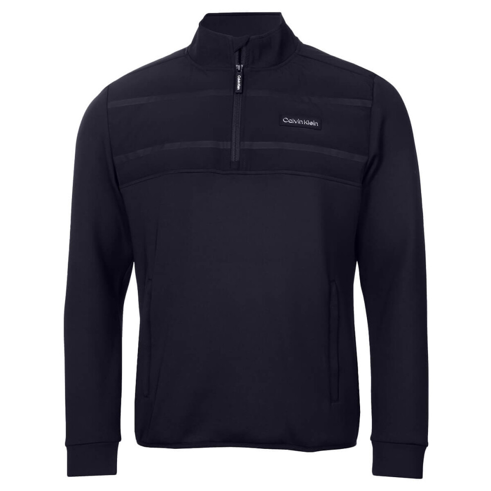 Calvin Klein (L, Navy) Mens Houston Hybrid Full Zip Stretch Insulated Golf Sweater