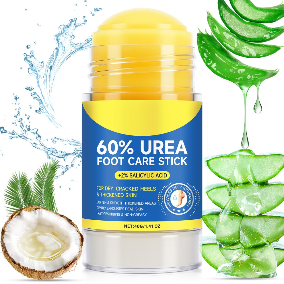 Cream Foot For Cracked Heels 60% Urea With Salicylic Acid Moisturizing Foot Balm Stick 1.41Oz