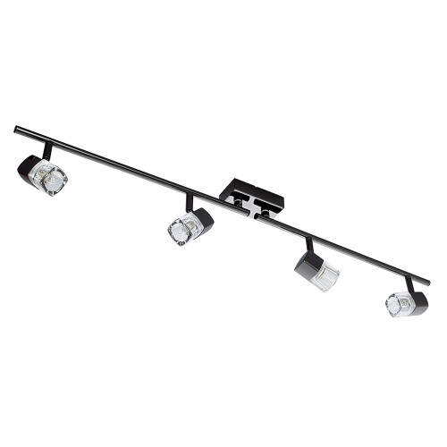 Searchlight Searchlight 4 Light Ice Cube Glass Black Chrome Wall Lamp Bracket Spotlight New
