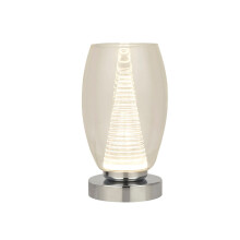 Cyclone 1 Light Modern Office Living Room Bedside Table Lamp Clear Glass Shade