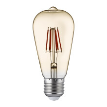 Searchlight Led Lamps Pack X 5 Dimmable Led Filament Squirrel Lamp Amber Glass E27 6W 600Lm