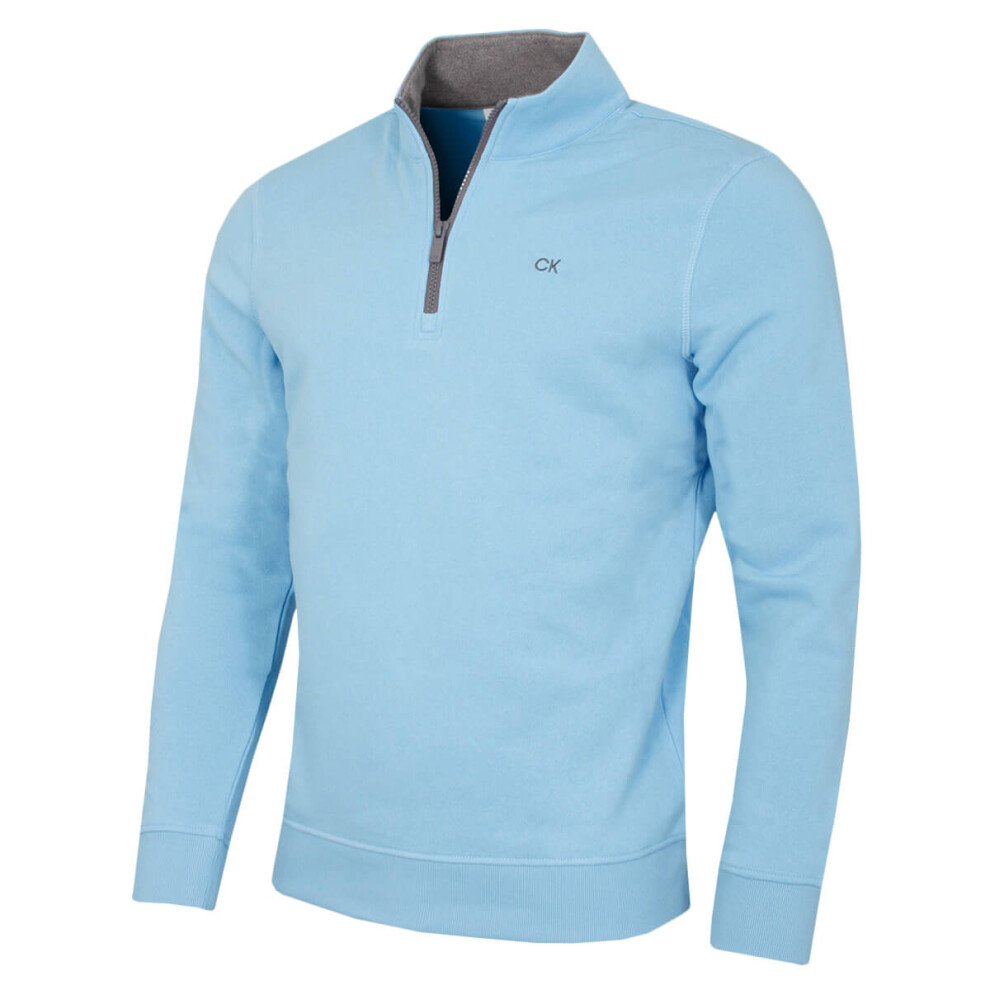 Calvin Klein (Xxxxl, Sky) Mens 2026 Rocky Half Zip Supersoft Stretch Golf Sweater