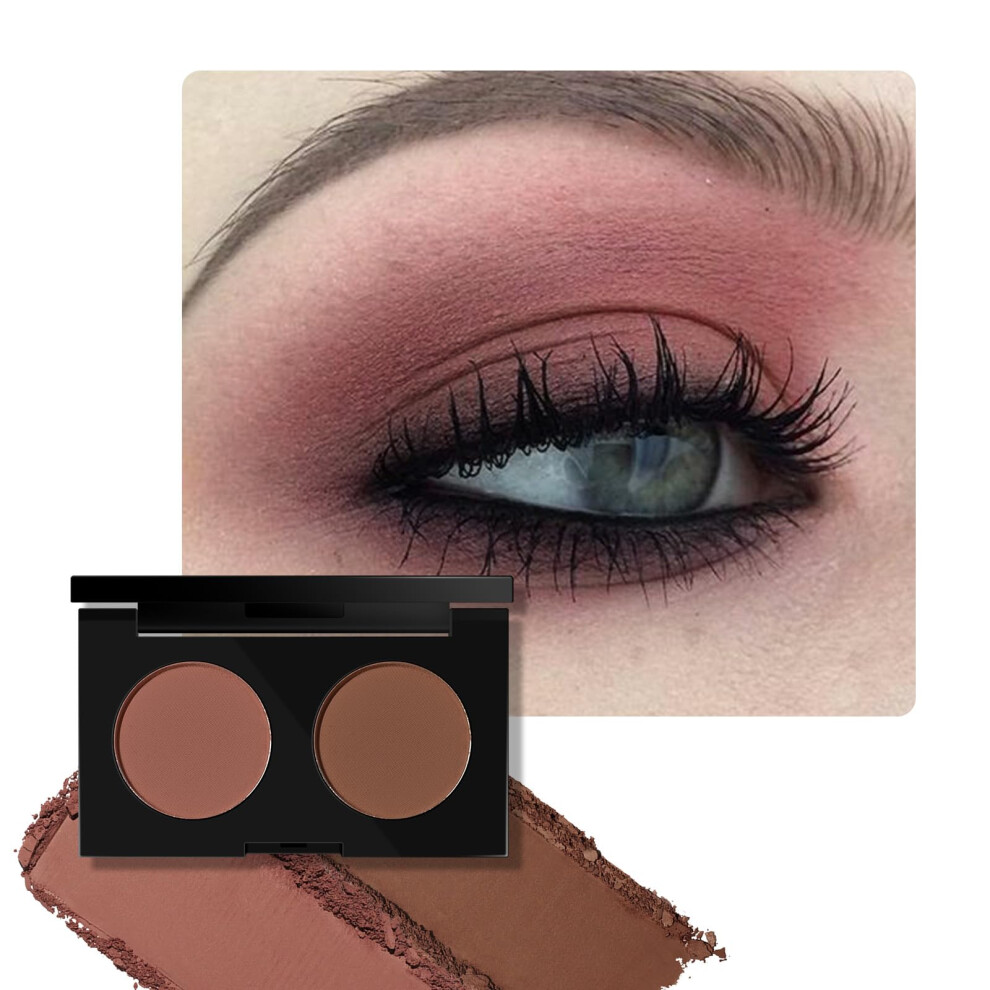 Two Color Eyeshadow Palette Taupe Brown and Matte Nude  Pigmented Blendable LongLasting 02