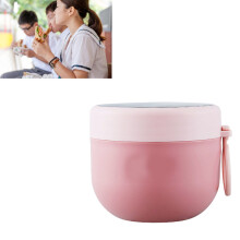 Isolierbecher Frühstück Rosa Edelstahl mit Löffel