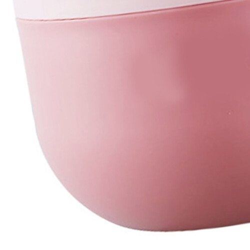 Frühstücksbecher Rosa mit Deckel Löffel isoliert 2