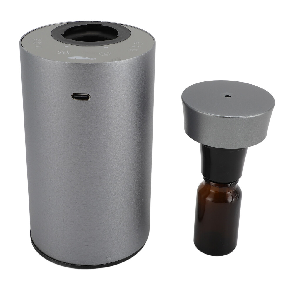 Small Essential Oil Diffuser For Car Waterless Silent Battery Operation Grey 9371384713215