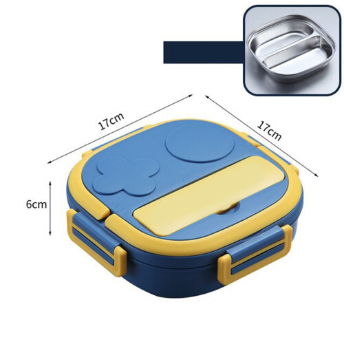 Lunch Box Large Capacity 2-Comp Blue 304 Stainless 1