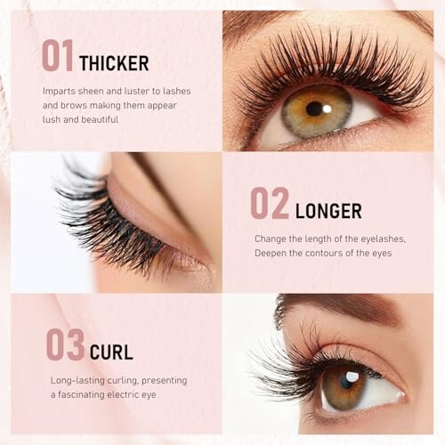 Eyelash Growth Serum for Longer Thicker Lashes and Brows, Lash Boosting Serum Black 2Pcs 1